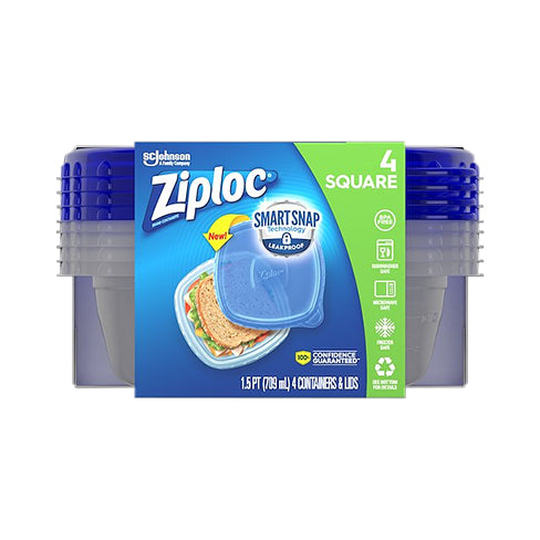 Ziploc Containers & Lids, Deep Rectangle, 2.25 Quarts 2 Ea