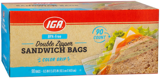 IGA Bags Storage Slider Gallon, Plastic Bags