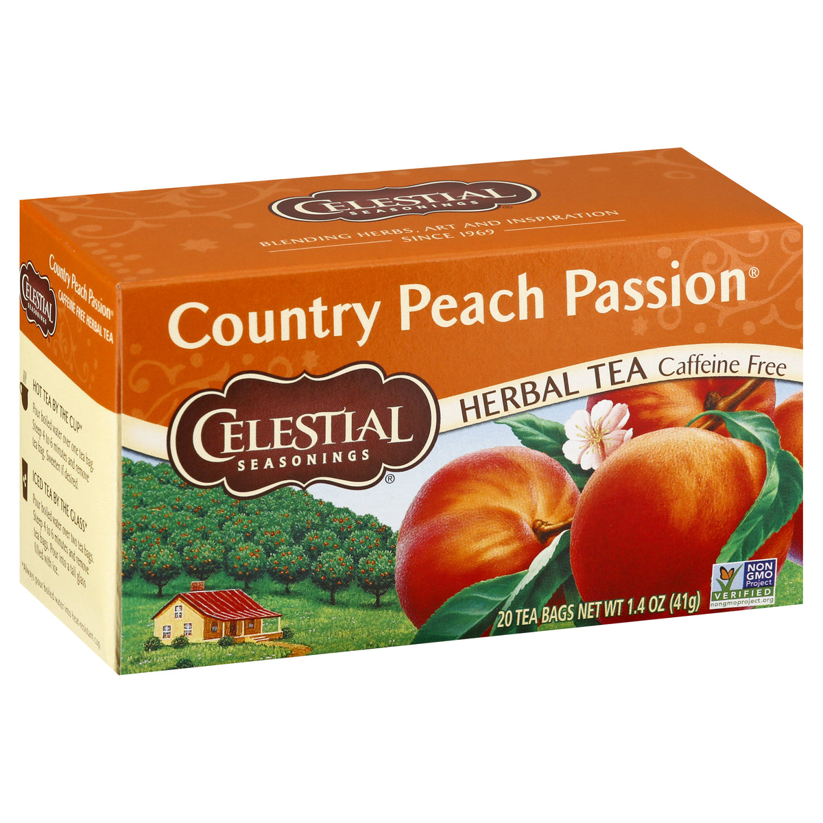 Celestial Seasonings Herbal Tea Caffeine Free Country Peach Passion -- 20  Tea Bags