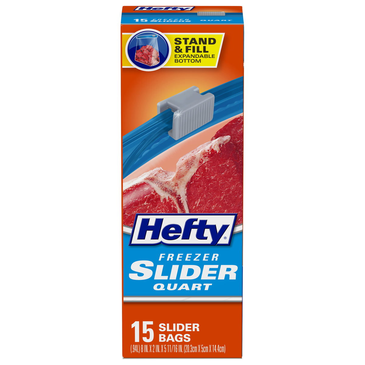 Hefty 1 Gal. Slider Food Storage Bag (15-Count) Stand & Fill