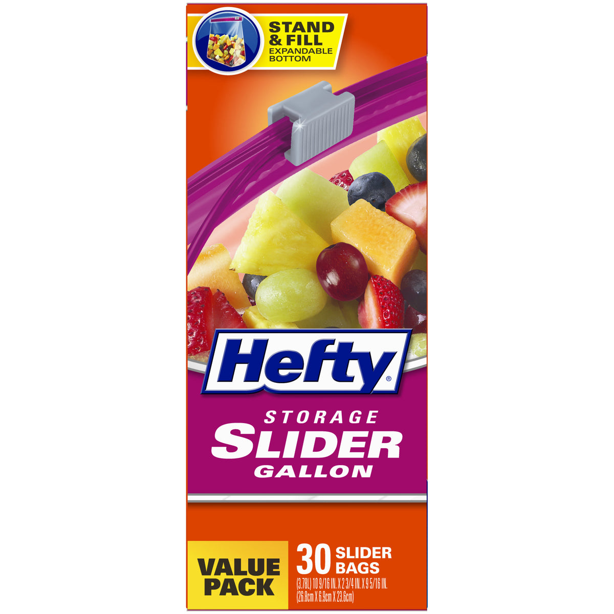Hefty Slider Storage Bag, Gallon, 30 Ct (Pack of 4) 
