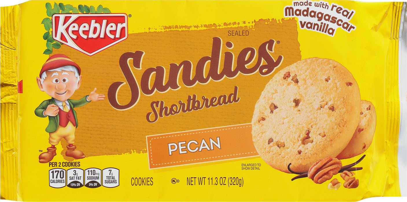 Keebler Sandies Cookies, Shortbread, Pecan, Cookies